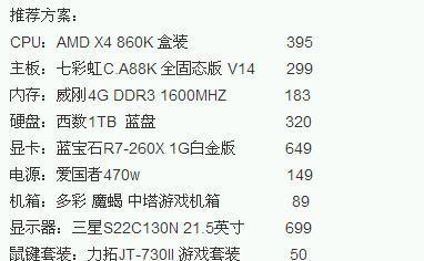 电脑主机配置清单详解，打造你的专属高性能计算机